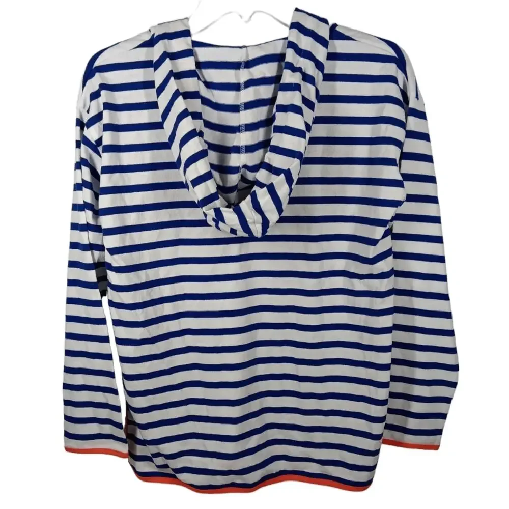 J Crew Weekend Tipped V Neck Hoodie Striped size XS